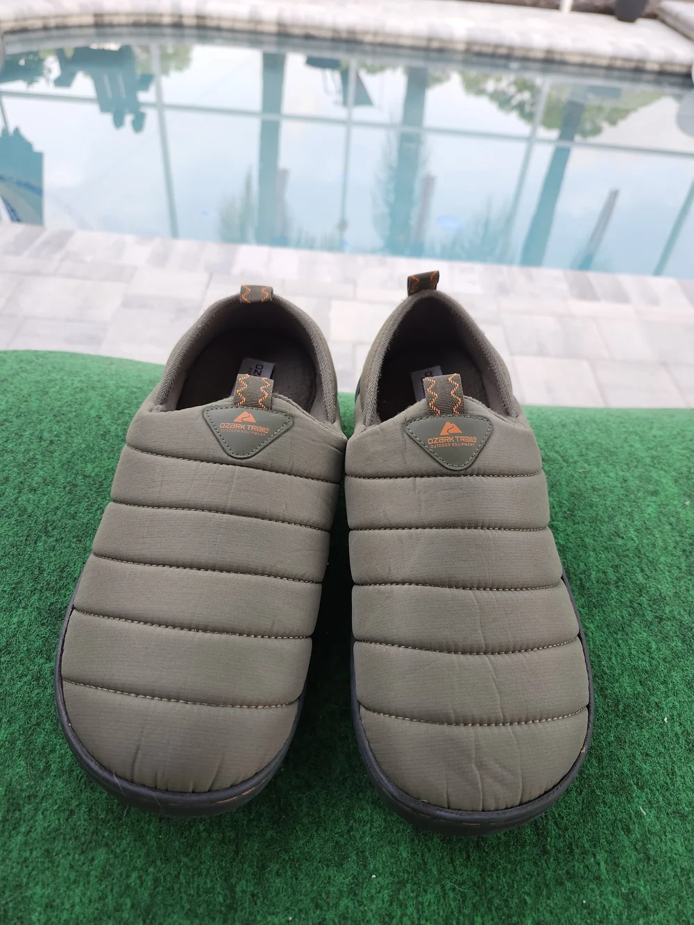 Ozark Trail Olive Quilted Slip-On Loafers